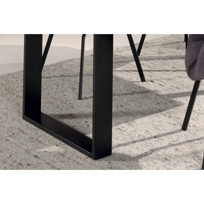 Table à manger design bois massif NIKO - Table rectangulaire gris 200x100