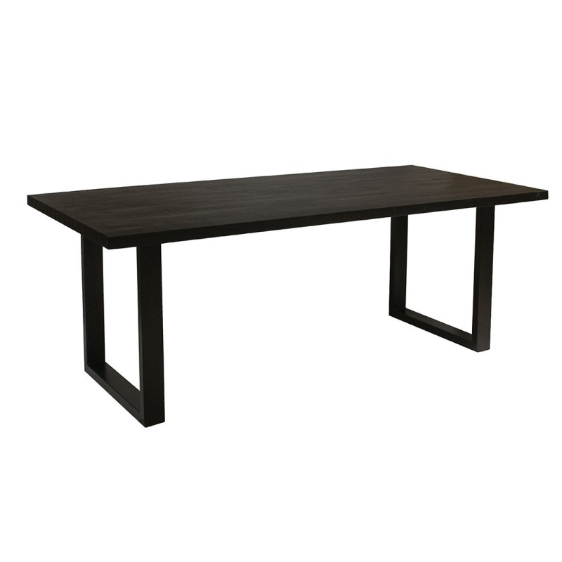 Table à manger design bois massif NIKO - Table rectangulaire noir 180x90