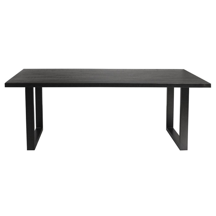 Table à manger design bois massif NIKO - Table rectangulaire noir 180x90