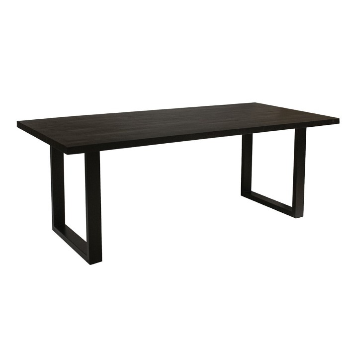 Table à manger design bois massif NIKO - Table rectangulaire noir 200x100