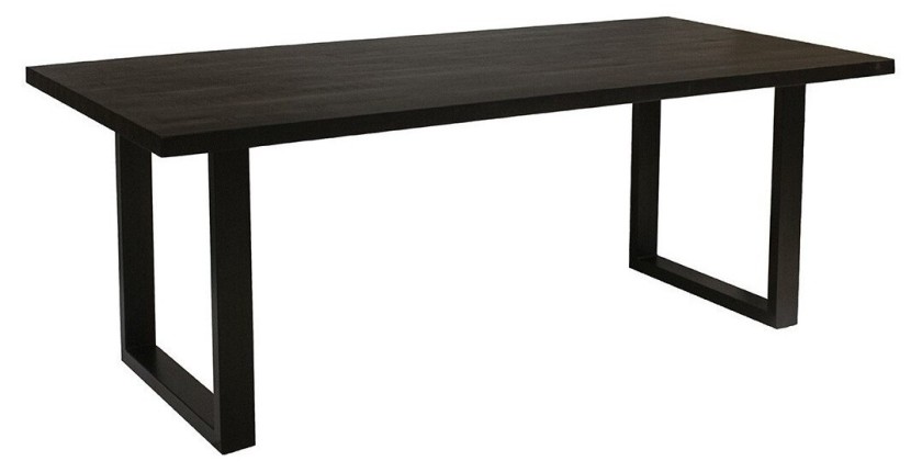 Table à manger design bois massif NIKO - Table rectangulaire noir 200x100