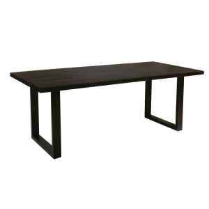Table à manger design bois massif NIKO - Table rectangulaire noir 200x100