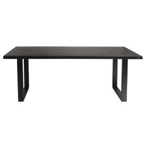 Table à manger design bois massif NIKO - Table rectangulaire noir 200x100