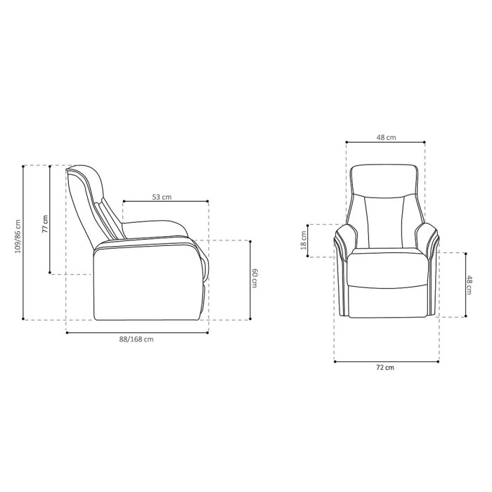 Fauteuil relaxation électrique JUAN coloris gris