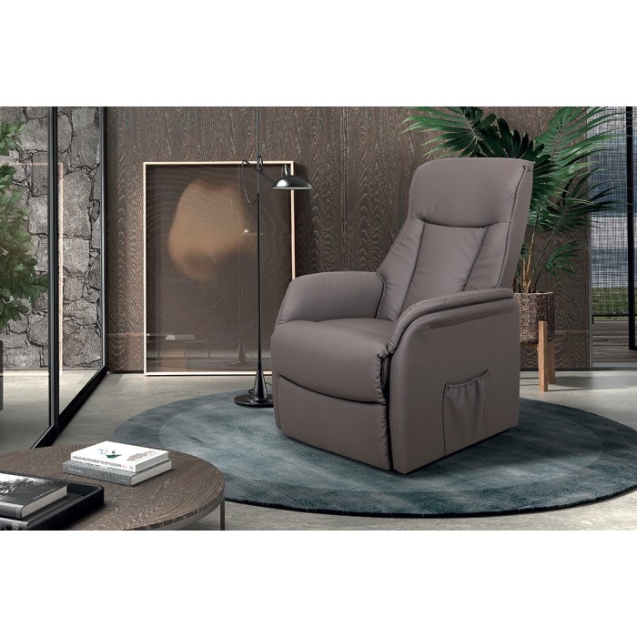 Fauteuil relaxation électrique JUAN coloris taupe
