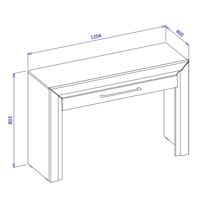 Bureau console design collection DOHA coloris blanc finitions argentées