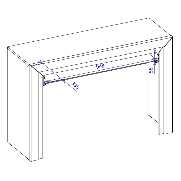 Bureau console design collection DOHA coloris blanc finitions argentées