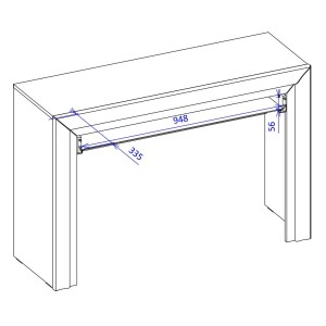 Bureau console design collection DOHA coloris blanc finitions argentées