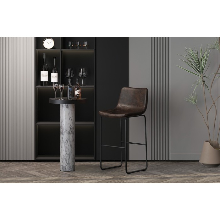 Tabouret de bar RONDA coloris cognac