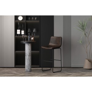 Tabouret de bar RONDA coloris cognac