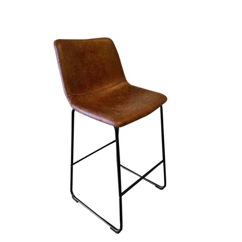 Tabouret de bar RONDA coloris brun foncé
