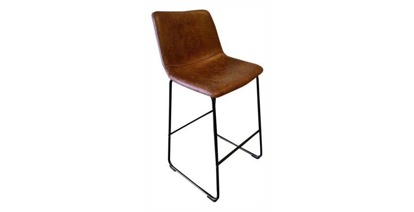 Tabouret de bar RONDA coloris brun foncé