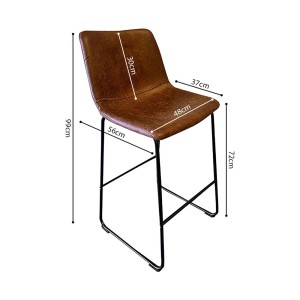 Tabouret de bar RONDA coloris brun foncé