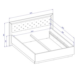 Chambre à coucher collection DOHA coloris blanc : Armoire, Lit 160x200, commode, chevets, miroir et bureau