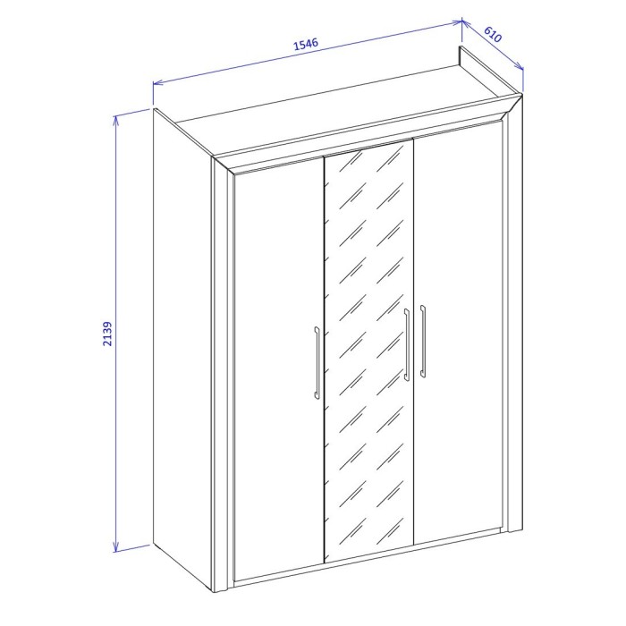 Armoire 150cm collection DOHA. Couleur noir mat et doré.