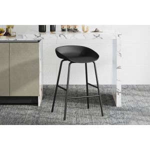 Chaise de comptoir design noir. Collection SIRA