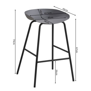 Chaise de comptoir design gris. Collection SIRA