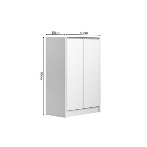 Meuble à chaussures PARRA, 2 portes, coloris blanc