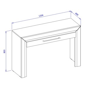 Bureau console design collection DOHA coloris noir mat et finitions dorées