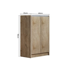 Meuble à chaussures PARRA, 2 portes, coloris chêne sonoma