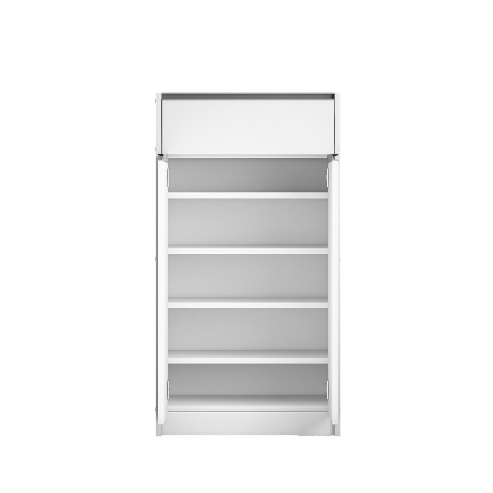 Meuble à chaussures PARRA, 2 portes et 1 tiroir coloris blanc