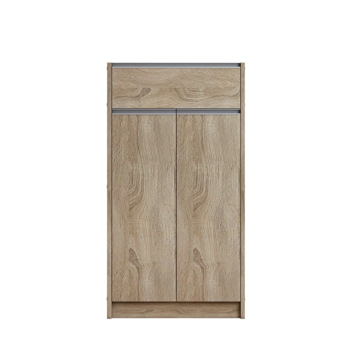 Meuble à chaussures PARRA, 2 portes et 1 tiroir coloris chêne sonoma