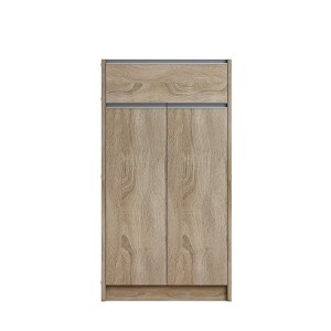 Meuble à chaussures PARRA, 2 portes et 1 tiroir coloris chêne sonoma