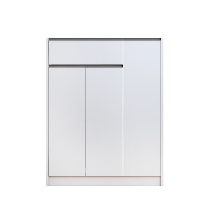 Meuble à chaussures PARRA, 3 portes et 1 tiroir coloris blanc