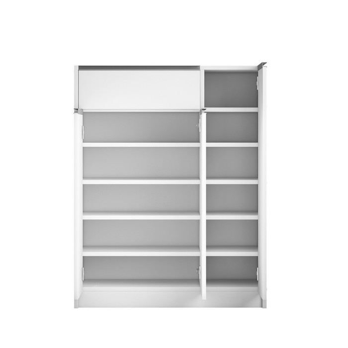 Meuble à chaussures PARRA, 3 portes et 1 tiroir coloris blanc