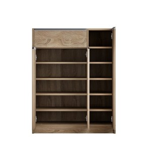 Meuble à chaussures PARRA, 3 portes et 1 tiroir coloris chêne sonoma