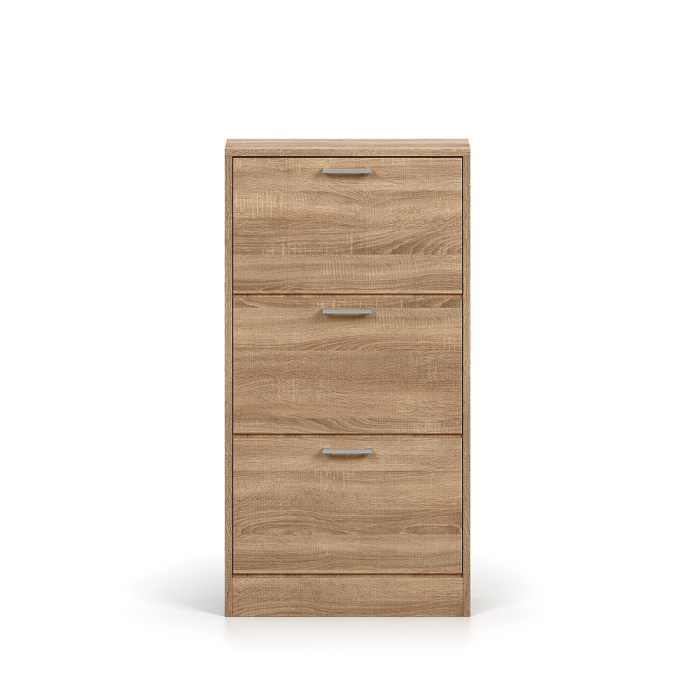 Meuble à chaussures vertical ERA, 3 tiroirs coloris chêne sonoma