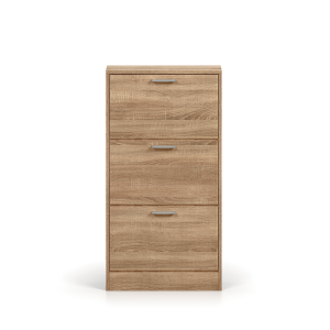 Meuble à chaussures vertical ERA, 3 tiroirs coloris chêne sonoma