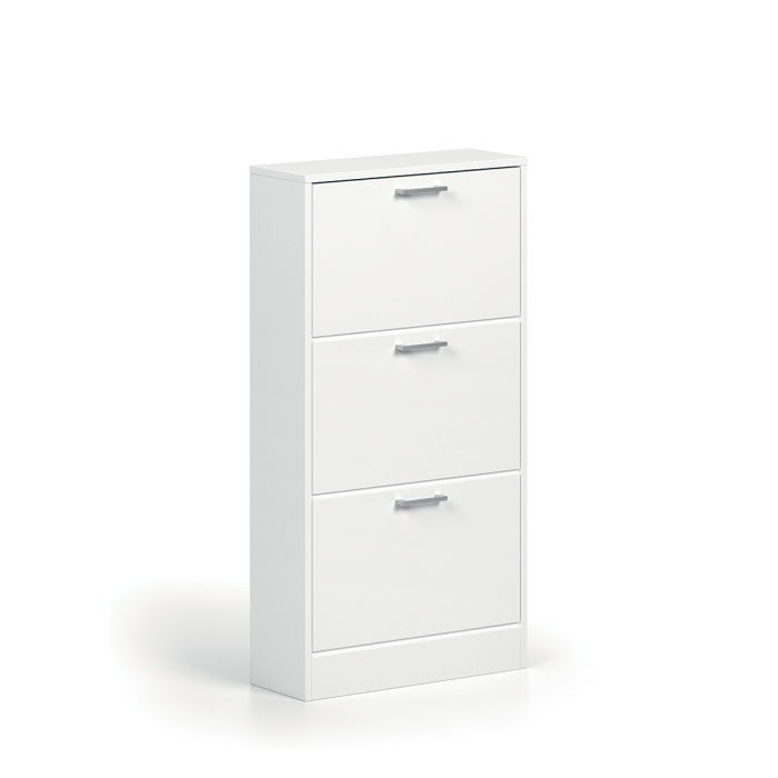 Meuble à chaussures vertical ERA, 3 tiroirs coloris blanc