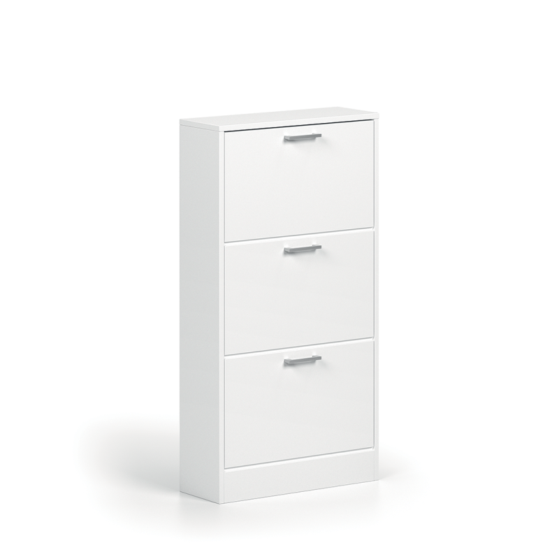 Meuble à chaussures vertical ERA, 3 tiroirs coloris blanc