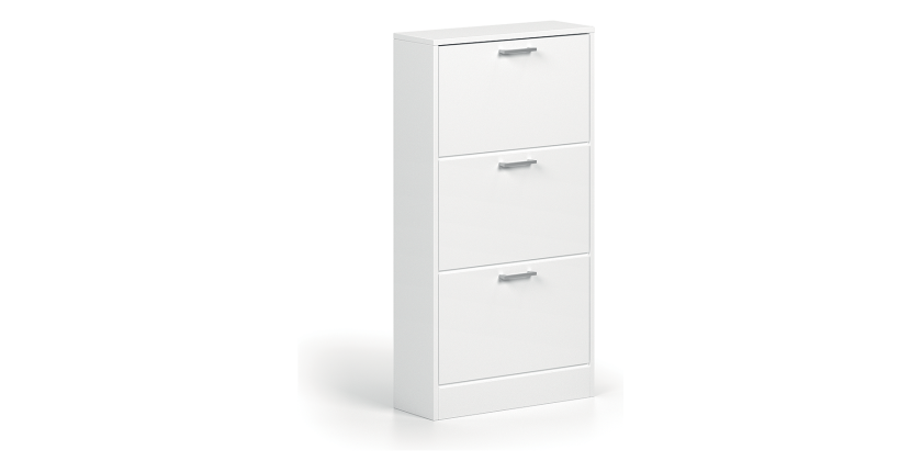 Meuble à chaussures vertical ERA, 3 tiroirs coloris blanc