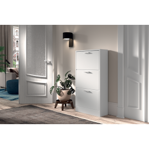 Meuble à chaussures vertical ERA, 3 tiroirs coloris blanc