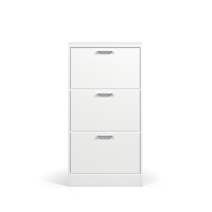 Meuble à chaussures vertical ERA, 3 tiroirs coloris blanc