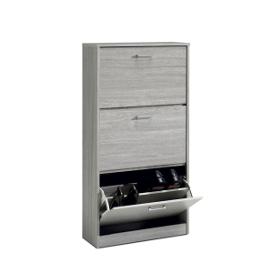 Meuble à chaussures vertical ERA, 3 tiroirs coloris chêne gris