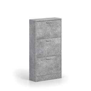 Meuble à chaussures vertical ERA, 3 tiroirs coloris gris béton