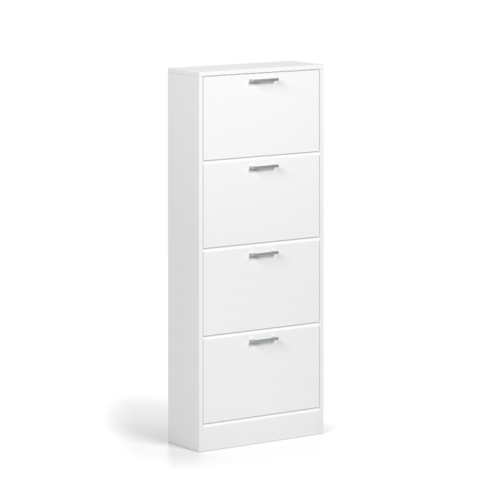 Meuble à chaussures vertical ERA, 4 tiroirs coloris blanc