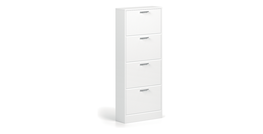 Meuble à chaussures vertical ERA, 4 tiroirs coloris blanc