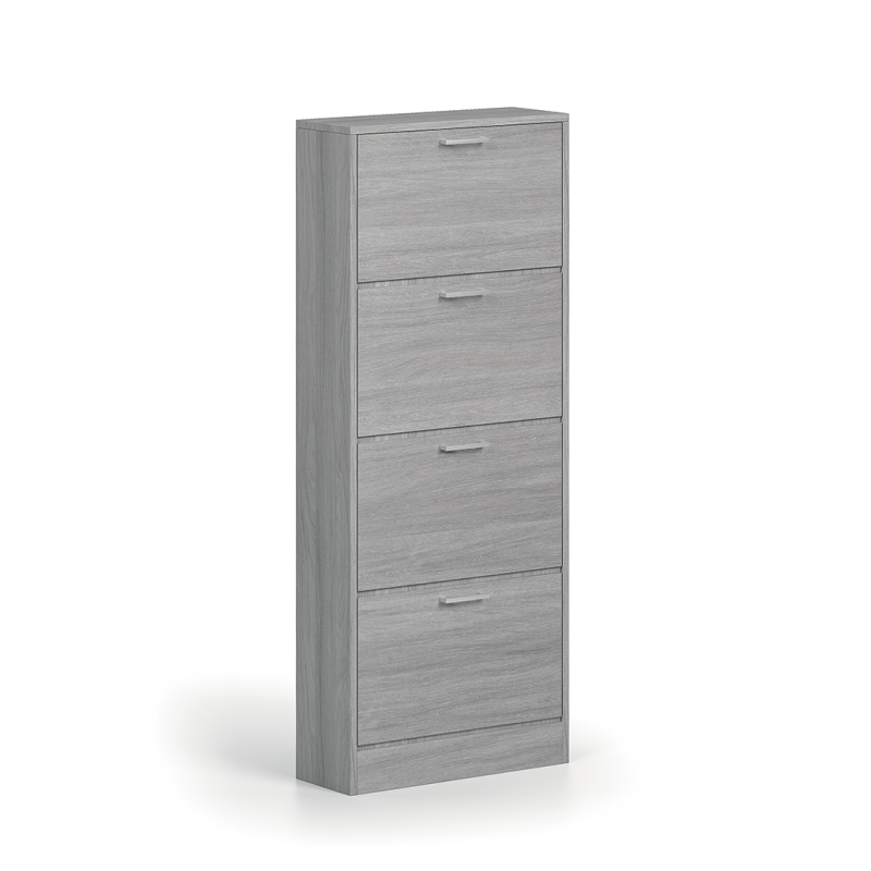 Meuble à chaussures vertical ERA, 4 tiroirs coloris chêne gris
