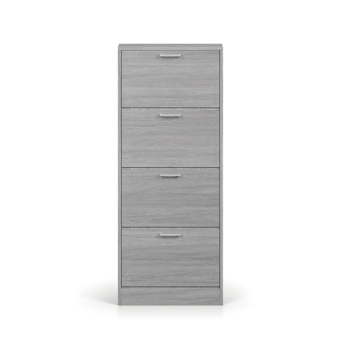 Meuble à chaussures vertical ERA, 4 tiroirs coloris chêne gris
