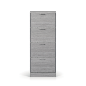 Meuble à chaussures vertical ERA, 4 tiroirs coloris chêne gris