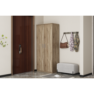 Armoire à chaussure TOM, 2 portes coloris chêne clair