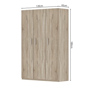 Armoire de rangement, collection TOM, 3 portes chêne sonoma