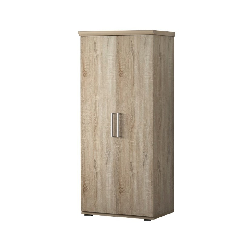 Armoire, garde-robe, collection TOM, 2 portes 80 cm, penderie intégrée chêne sonoma