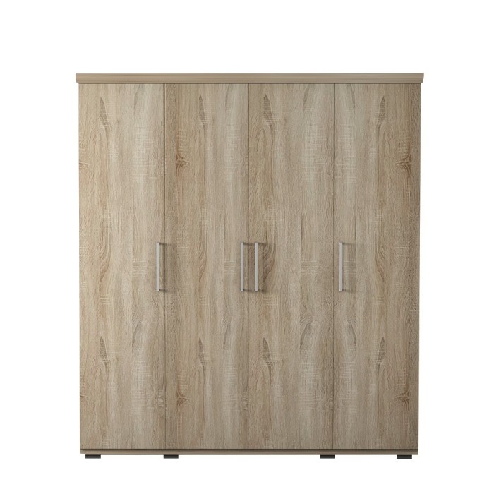 Armoire, garde-robe, collection TOM, 4 portes 160 cm, penderie intégrée chêne sonoma