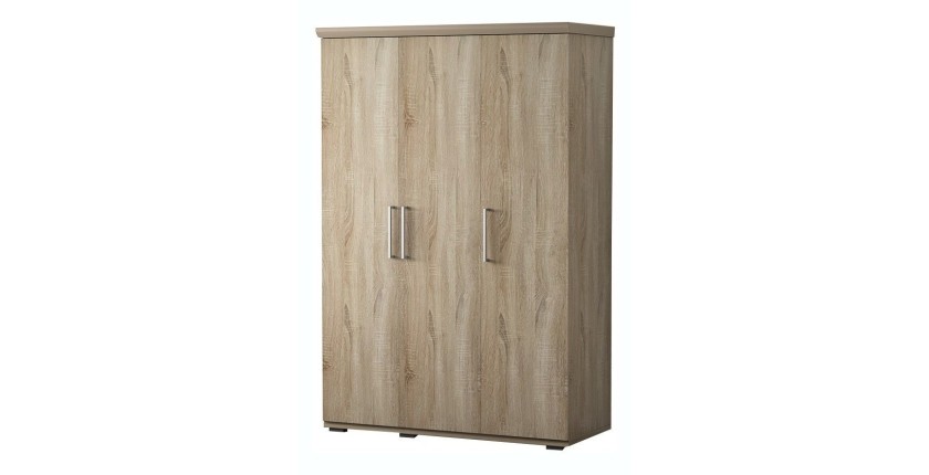 Armoire, garde-robe, collection TOM, 3 portes 120 cm, penderie intégrée chêne sonoma