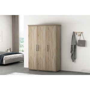 Armoire, garde-robe, collection TOM, 3 portes 120 cm, penderie intégrée chêne sonoma